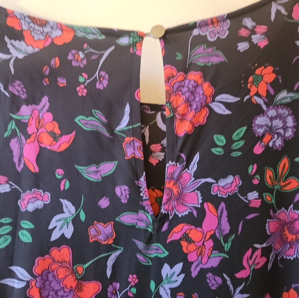 NWT Veronica Beard Selena Floral Sheath Maxi Ruched Silk Dress, size 20 - Picture 13 of 15